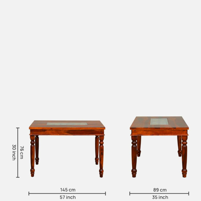 6-Seater Dining Table Set with Cushioned Chairs (Maple Finish) - Image 3