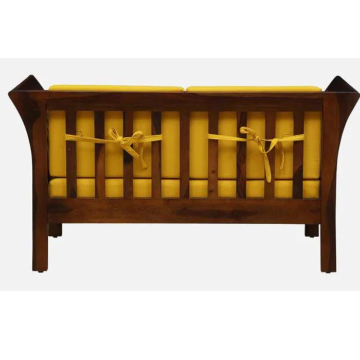 Wood 2 Seater Sofa in Scratch Resistant Honey Oak Finish - Image 3