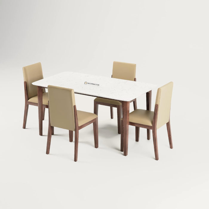 4-Seater Wooden Dining Table Set with 4 Chairs, Perfect for Dining Rooms, Living Rooms, Halls, Hotels, and Restaurants. - Image 4