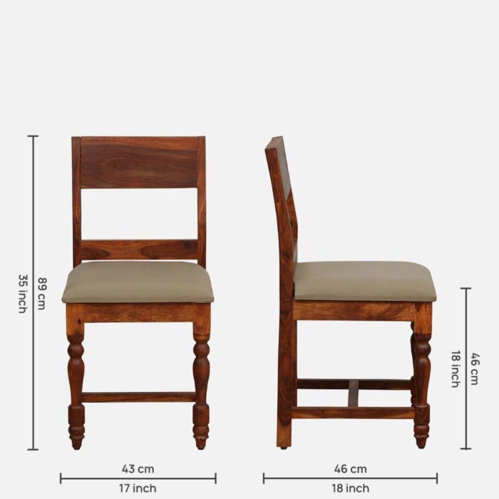 6-Seater Dining Table Set with Cushioned Chairs (Maple Finish) - Image 4
