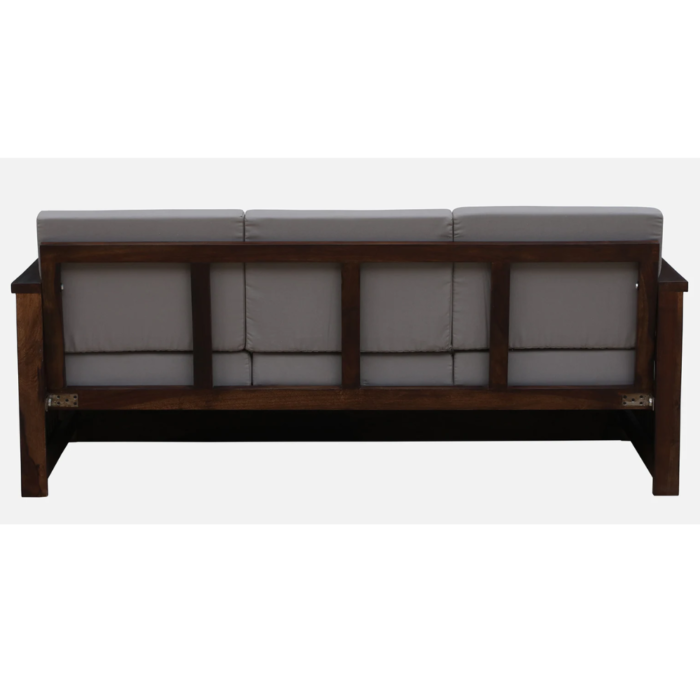 Wood Pull Out 3 Seater Sofa Cum Bed In Provincial Teak Finish with Storage - Image 4