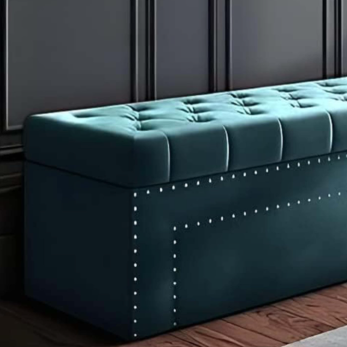 Tufted Entryway Accent Bench pouffe Puffy Couch Settee 2 Seater Sofa Footstool bedend Dining for Living Room badroom Office Hotel - Image 3