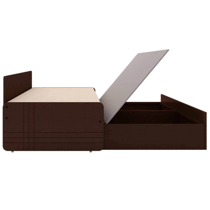 Pull-Out Sofa Cum Bed in Cream & Brown Finish With Box Storage - Image 5