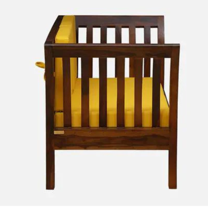 Wood 2 Seater Sofa in Scratch Resistant Honey Oak Finish - Image 5