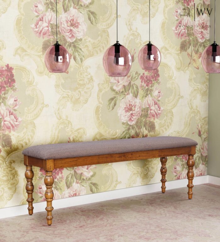Wood 6 Seater Bench in Brown Colour