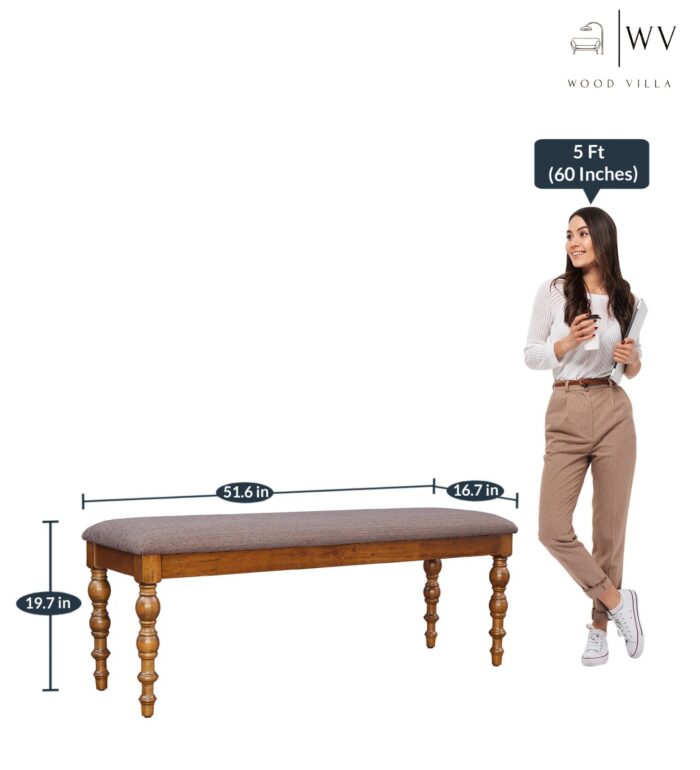 Wood 6 Seater Bench in Brown Colour - Image 2