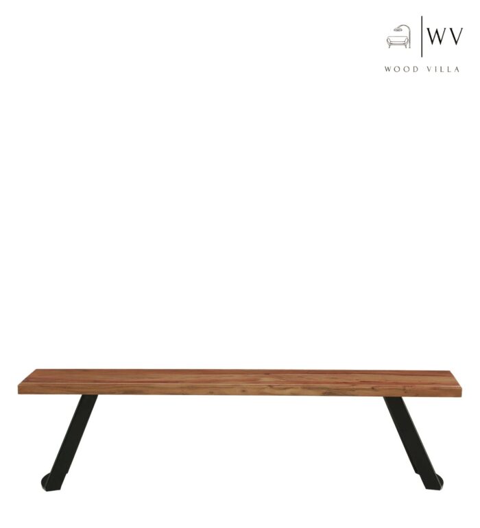 Wood Bench in Natural Acacia Finish - Image 3