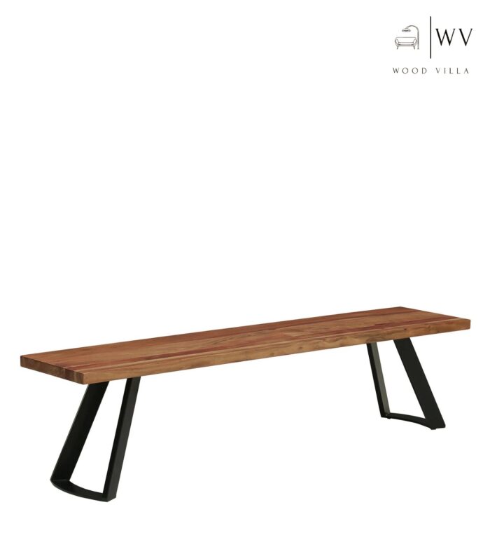 Wood Bench in Natural Acacia Finish - Image 4