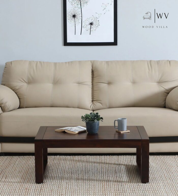 Wood Coffee Table In Scratch Resistant Walnut Finish