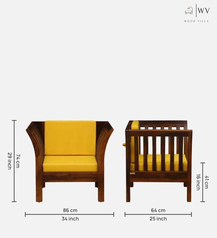 1 Seater Sofa in Scratch Resistant Honey Oak Finish - Image 2