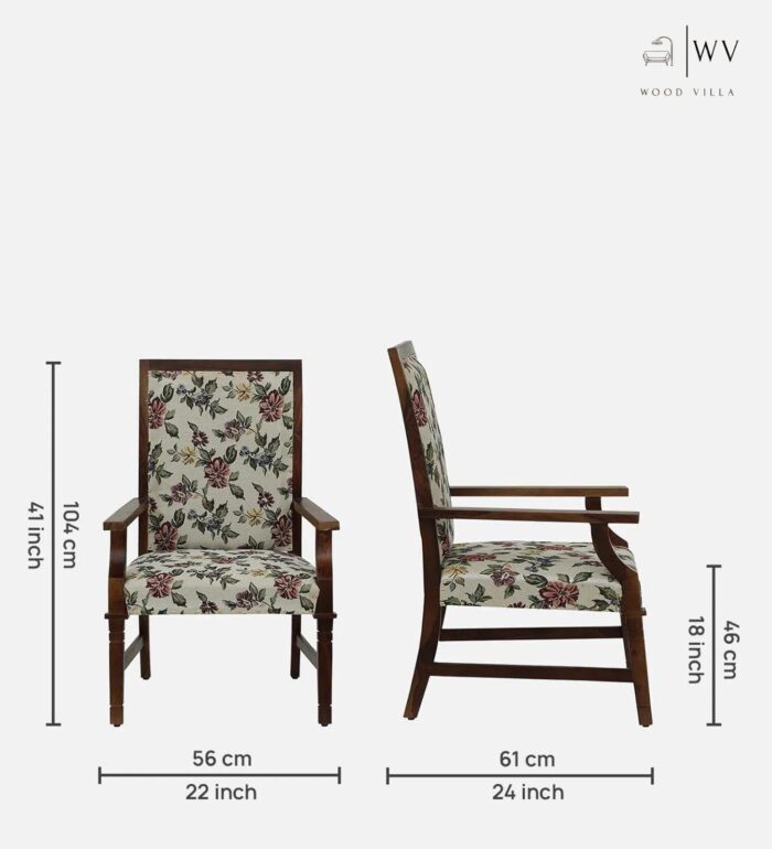 Wood Arm Chair In Provincial Teak Finish - Image 2