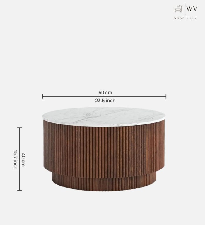 Coffee Table In Walnut & White Colour with Storage - Image 2