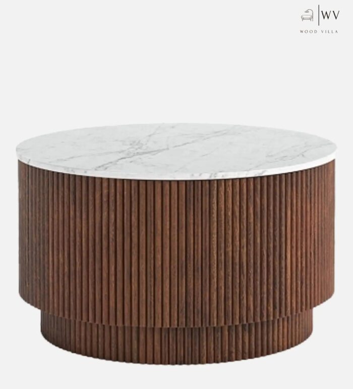 Coffee Table In Walnut & White Colour with Storage - Image 4