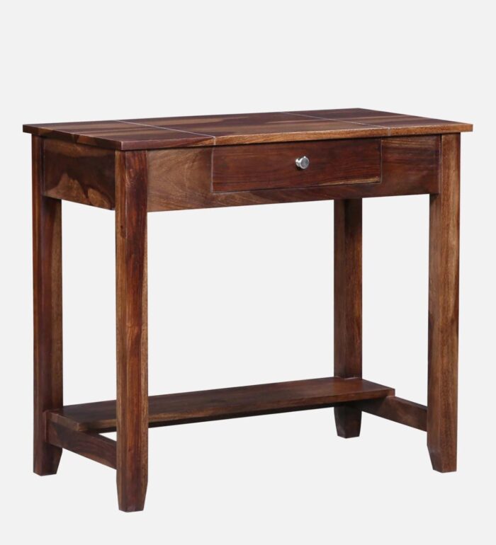 Wood Writing Table In Scratch Resistant Provincial Teak Finish