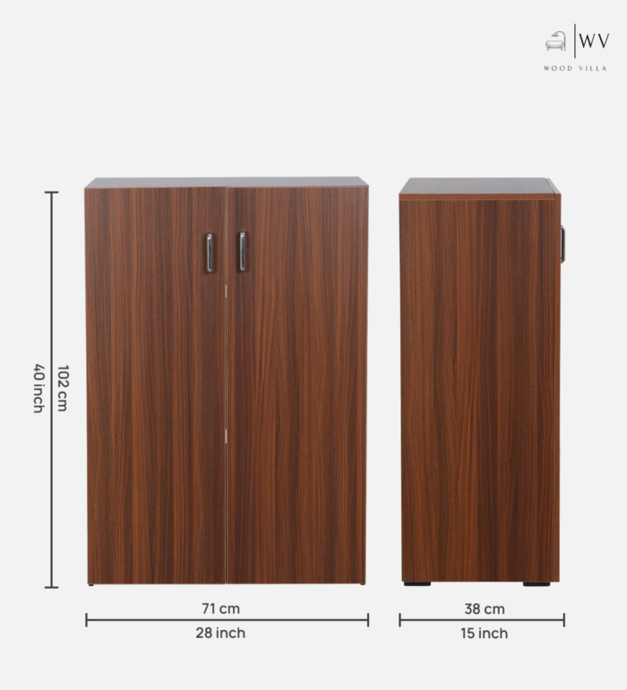Seoul 2 Door Shoerack in Walnut Finish - Image 2