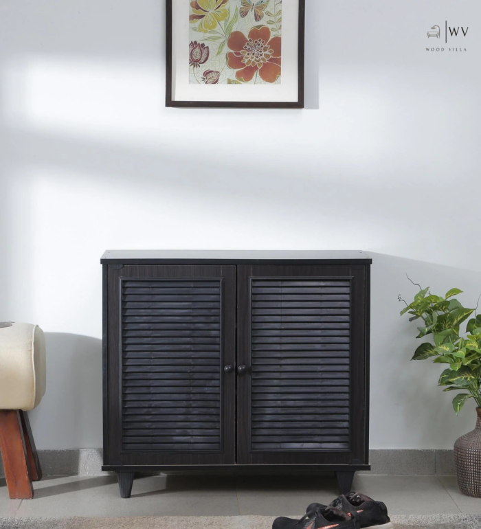 Almo 2 Door Shoe Cabinet in Light Cappuccino Colour - Image 2