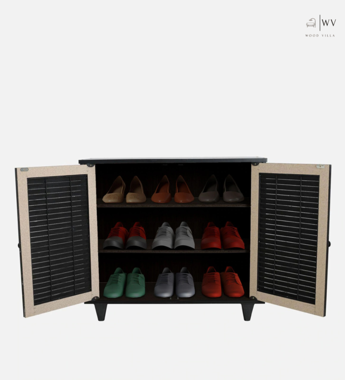 Almo 2 Door Shoe Cabinet in Light Cappuccino Colour - Image 4