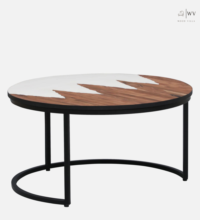 Cady Metal Nest Of Tables In White Finish (Set Of 2) - Image 4