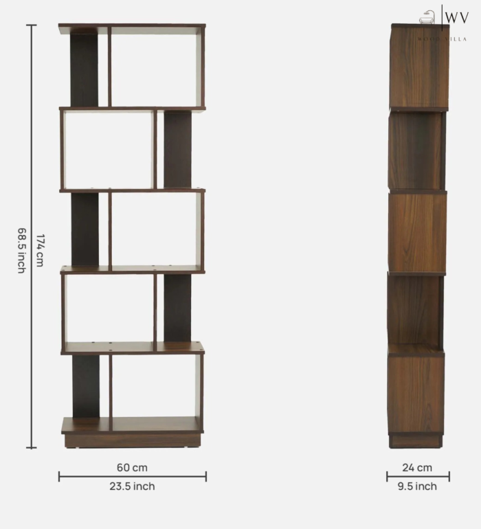 Checkers Large Book Shelf In Classic Walnut Finish - Image 2