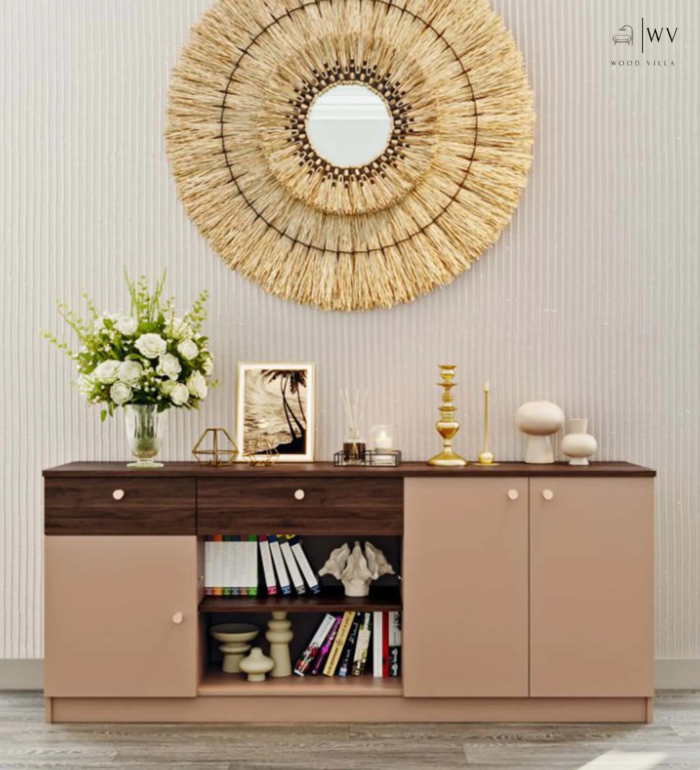 Klio Sideboard In Frappe & Columbian Walnut Colour