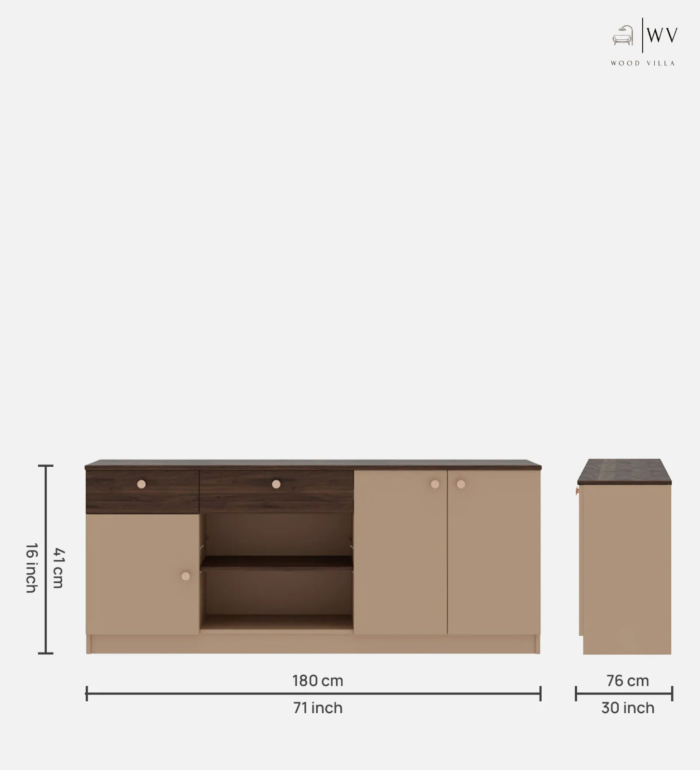 Klio Sideboard In Frappe & Columbian Walnut Colour - Image 2