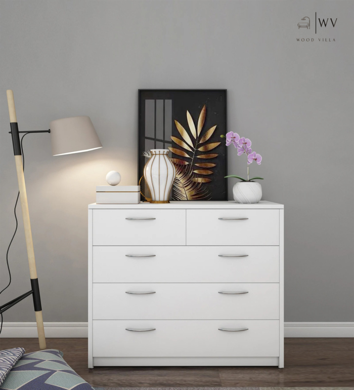 Majesty Chest of Drawers in Frosty White Finish