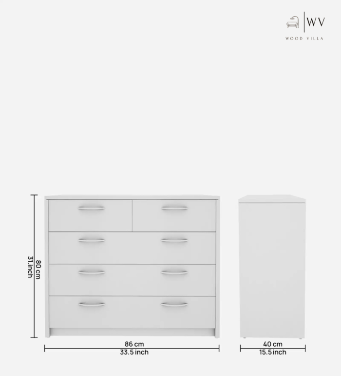 Majesty Chest of Drawers in Frosty White Finish - Image 2