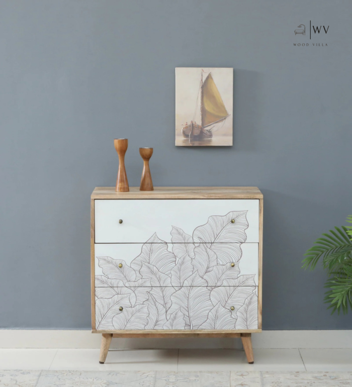 Natale Solid Wood Chest Of Drawers In Natural Finish