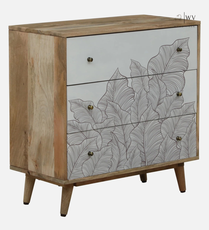 Natale Solid Wood Chest Of Drawers In Natural Finish - Image 2