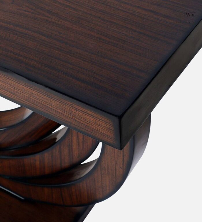 Warc Solid Wood Console Table in Brown Finish - Image 2