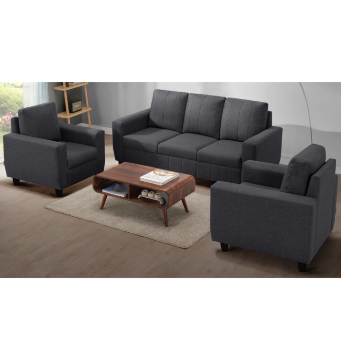 Bae 3+1+1 Seater Sofa Set In Stone Grey Colour