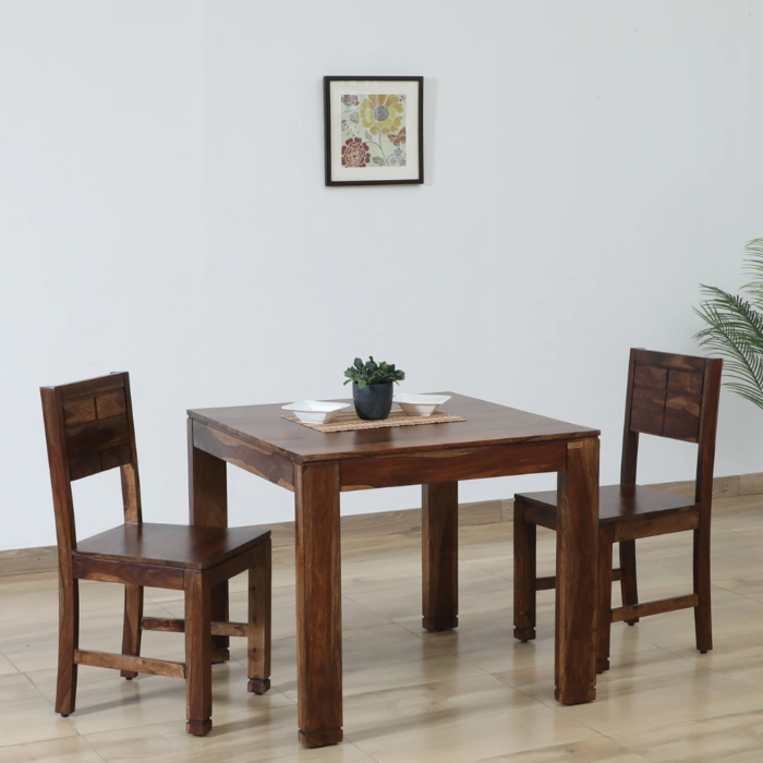 Segur Sheesham Wood 2 Seater Dining Set In Provincial Teak Finish