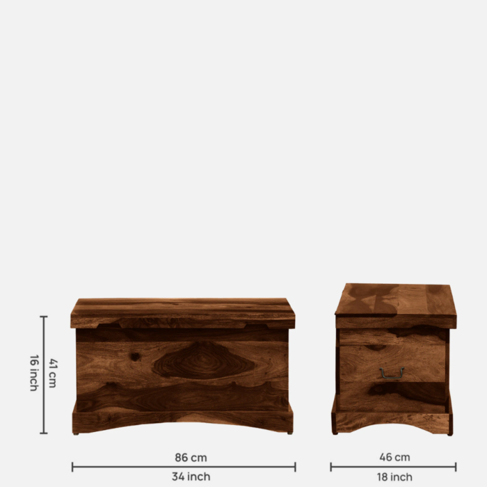 Biscay Sheesham Wood Trunk in Scratch Resistant Provincial Teak Finish - Image 3