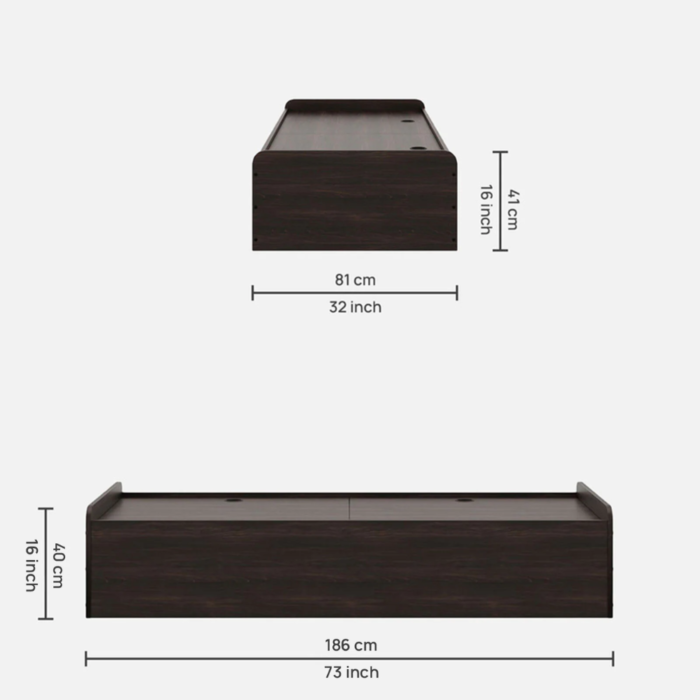 Altaira Single Bed In Columbian Walnut Colour With Box Storage - Image 3