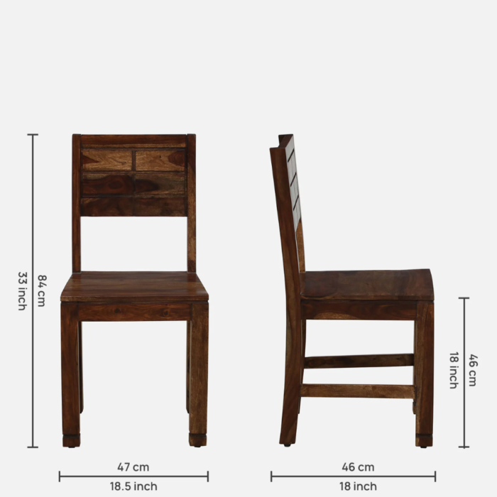 Segur Sheesham Wood 2 Seater Dining Set In Provincial Teak Finish - Image 3