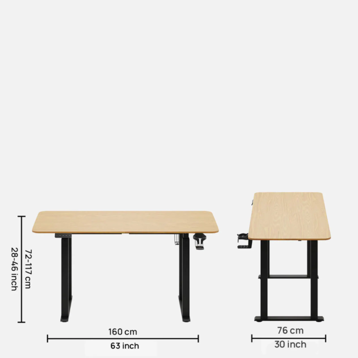 Alex Writing Tables in Brown Finish With Adjustable Height - Image 3