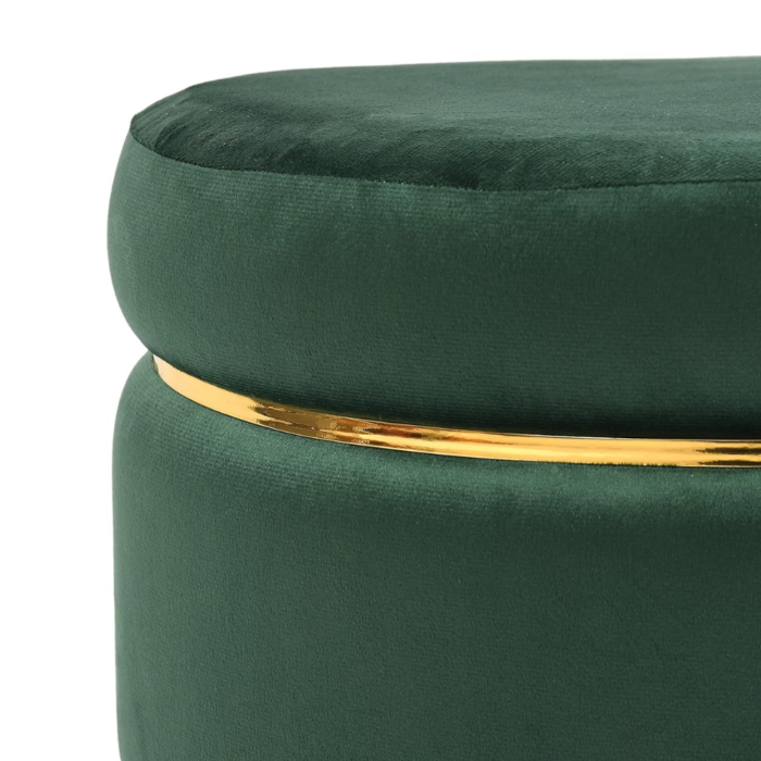 Pouffe Footstool Ottoman Stool for Sitting Puffy Furnitures for Home Living Room Chairs Table Pouf Foam Foot Stool Footrest Stool for Bedroom Living Room Balcony, 16x16x17 in, Green - Image 4