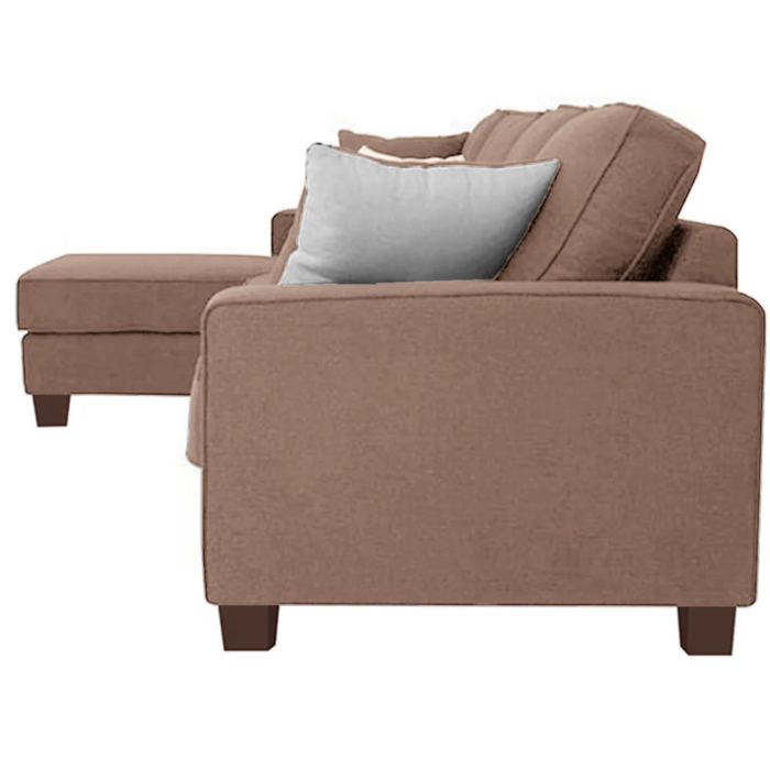 Ladybug Fabric LHS Sectional Sofa in Cosmic Beige Colour - Image 4