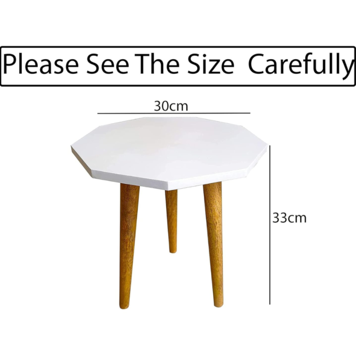 Antique Wooden Fold-able Coffee Table/Side Table/End Table/Tea Table/Plant Stand/Stool Living Room Kids Play Furniture Table Round Shape - Image 4